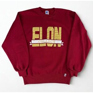 Vintage Russell Athletic Elon College Sweatshirt Adult M Maroon 90s Phoenix USA
